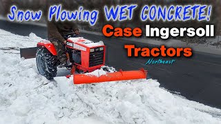 Snow Plowing WET CONCRETE Case Ingersoll 448 With 54 Dozer blade & Back Blade
