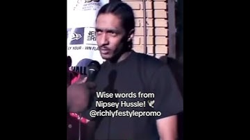 Wise words from Nipsey Hussle 🕊️ #nipseyhussle #wisewords #motviationalquotes #california #rap