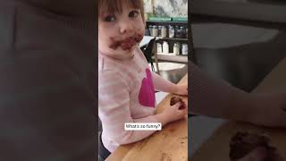 Toddler Gets Chocolate Granola Bar All Over Face