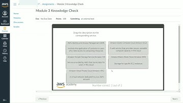 AWS Module 3 Knowledge Check | AWS Academy Introduction to Cloud: Semester 1 [13537] | 4K