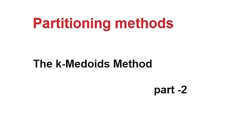 Partitioning methods The k Medoids Method cluster 4  in Dataware housing & Mining