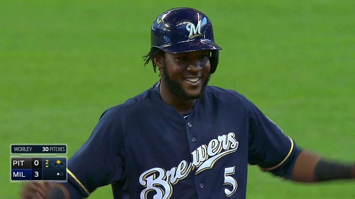 PIT@MIL: H. Gomez lines a two-run double to right