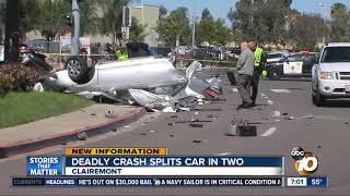 Deadly crash splits car in two