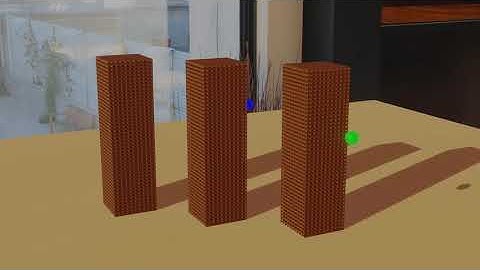 three Keva Plank Towers physics destruction made in blender