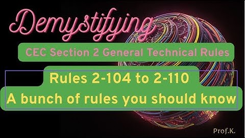 CEC Rules 2-104 to 2-110 A bunch of Technical Rules Canadian Electrical Code with Notes Summary