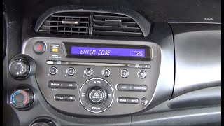 Honda Fit Radio Error Code Reset