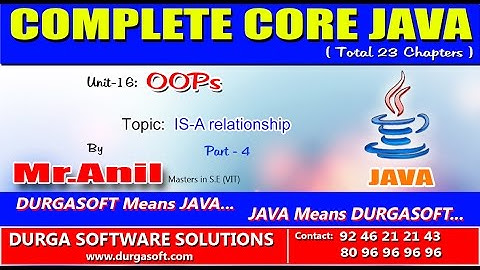 Core Java OOPs   IS A relationship Part -4