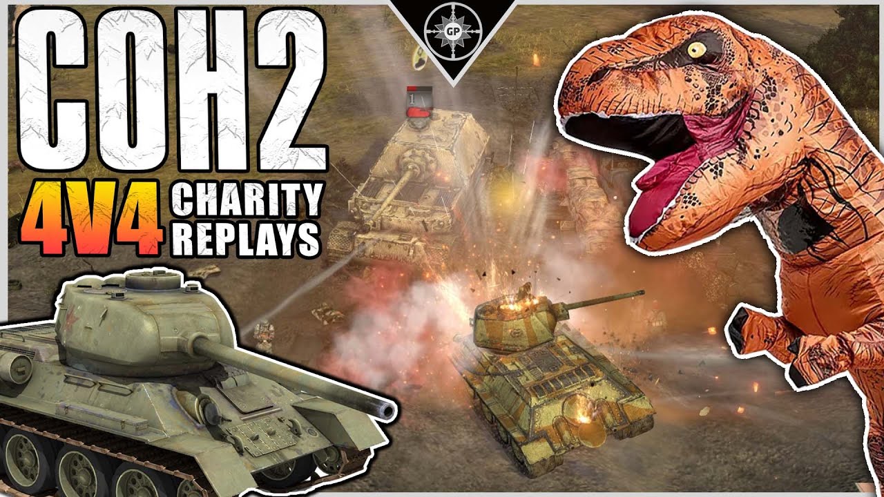 Mass T-34 Charges Covered by a T-Rex | 4v4 Road to Arnhem | CoH2 Charity Cast #1