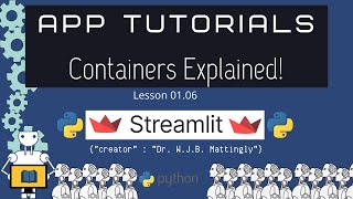 How to Use Containers in Streamlit - Easy Tutorial (Streamlit Tutorials 01.06)
