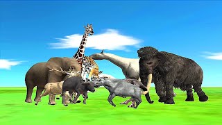 Battle Animal Mammal Modern VS Animal Mammal Prehistoric || Animal Battle Simulator