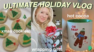 THE ULTIMATE HOLIDAY VLOG (at home)! baking, decorating, wrapping gifts, + more!