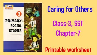 Caring for Others class 3 SST Chapter 7  Primary Social Studies Frank EMU Book 2023 Worksheet