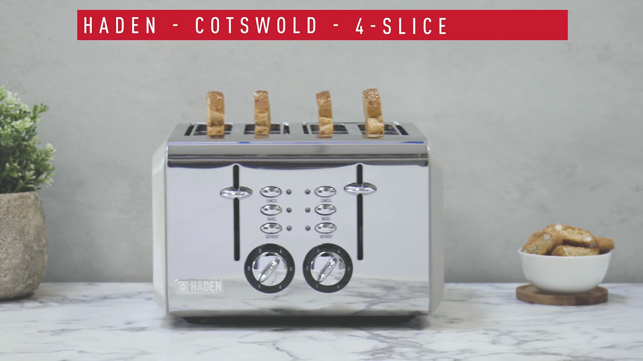 Haden Cotswold 4Slice, Wide Slot Toaster in Putty YouTube