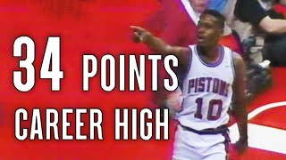 Dennis Rodman CAREER-HIGH 34 POINTS