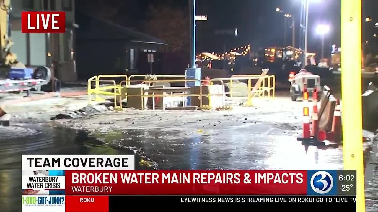 Broken water main repairs and impacts in Waterbury