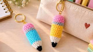 Easy Crochet Pencil Keychain ✏️ | Cute DIY Gift Idea