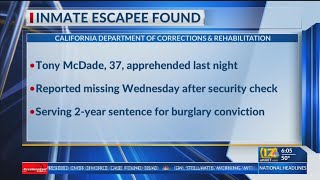 Inmate who walked away from North Kern State Prison apprehended
