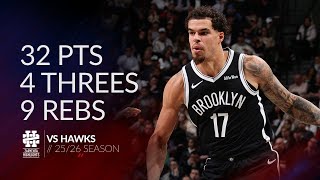 Michael Porter Jr 32 pts 4 threes 9 rebs vs Hawks 25/26 season