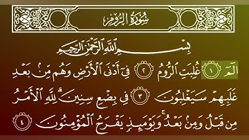 جزء 21 من القران الكريم/ سورة الروم بصوت الشيخ ماهر المعيقلي.