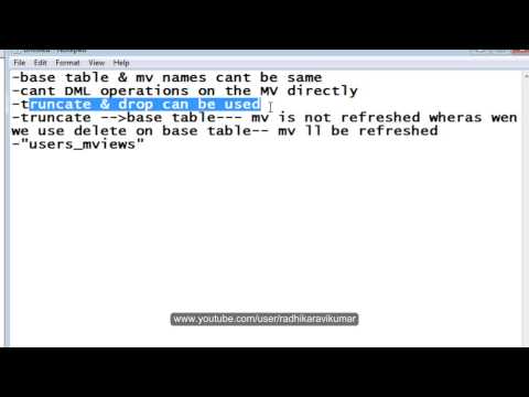 PL/SQL: Materialized Views Part-4