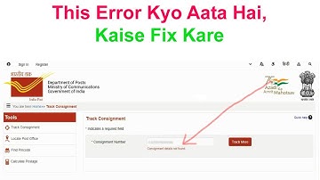 Consignment details not found in speed post tracking 2023 | How to Fix Consignment details not found
