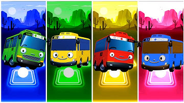 Tayo The Little Bus - Green 🆚 Yellow 🆚Red 🆚 Blue Bus 🎶 Tiles Hop EDM Rush Gameplay 🎯💥