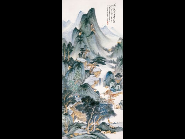 艺术赏鉴：张大千《仿董源华阳仙馆图》高清国画赏析原作细节观赏