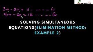 How to Solve Simultaneous Equations (Elimination method: example 2)