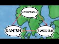 How similar are swedish norwegian  danish