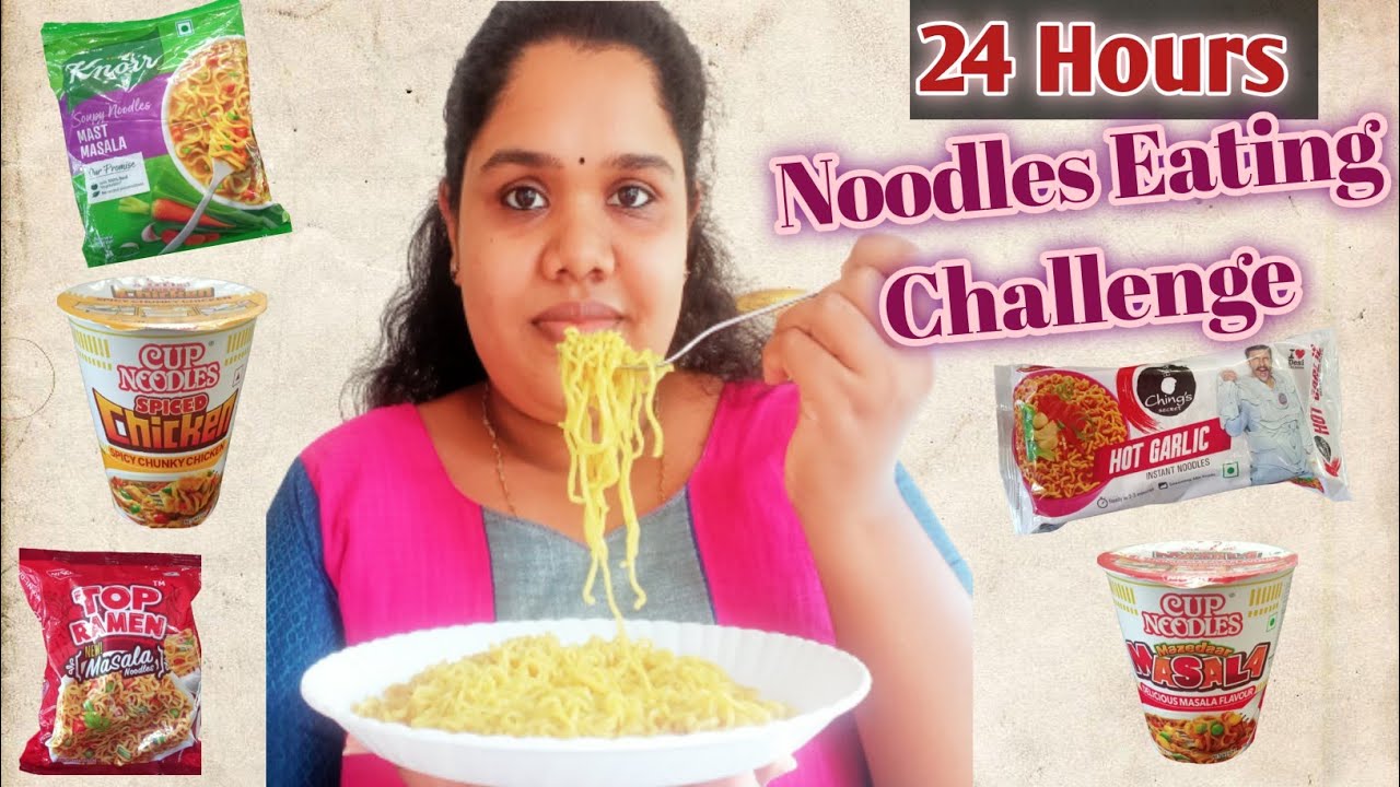 Eating Only Noodles For 24 Hours Challenge24 Hours Food challenge