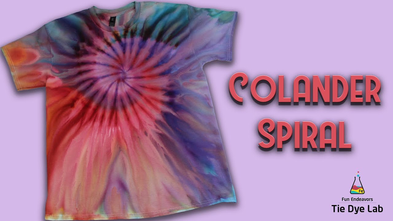 Tie Dye Designs: Ice Dyed Colander Spiral (Using Dyespin Dark Horse Dyes)