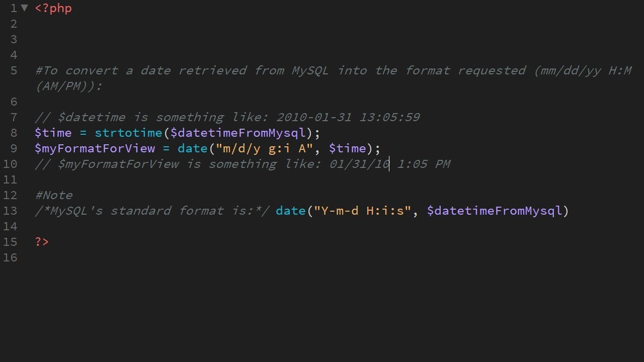 datetime php  New  Convert from MySQL datetime to another format with PHP