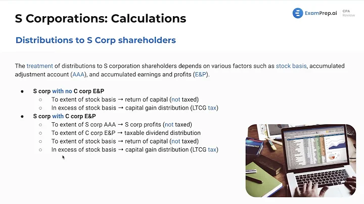Distributions to S Corporation Shareholders [CPA Prep]