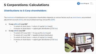 Distributions to S Corporation Shareholders [CPA Prep]