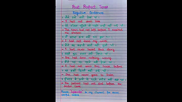 Negative Sentences Past Perfect Tense In Hindi Shorts Trending Viral Subscribe English Trend 