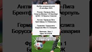Футбол результаты игр 25 октября 2025