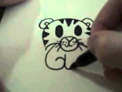 Gambar Menggambar Harimau Kartun Youtube Cartun