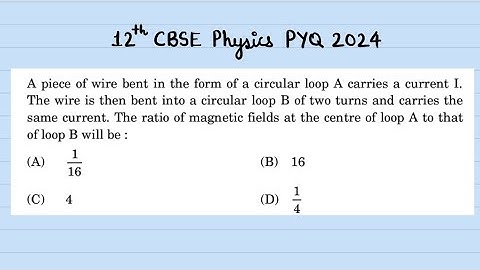 XII Physics A piece of wire bent in the form of a circular loop A carries a current I. The wire is