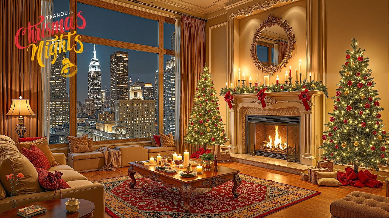 Relaxing Christmas Music with Fireplace 🔥 Cozy Christmas Piano 🎄 Peaceful Nights for Sleep