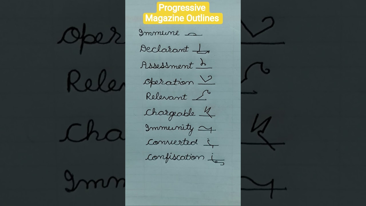 Progressive Shorthand Magazine Outlines # Stenographer # Shorthand # Steno # Study Shorthand