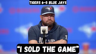 John Schneider ADMITS he SOLD the game - Post Game Interview - Tigers 6-5 Blue Jays