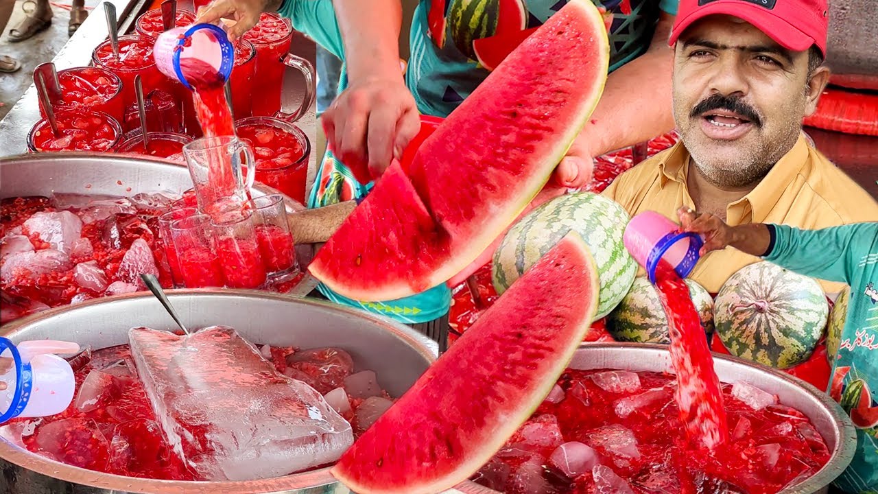 Karachi Water Pump Famous Tarbooz ka Sharbat | Best Summer Drink Famous Watermelon Juice