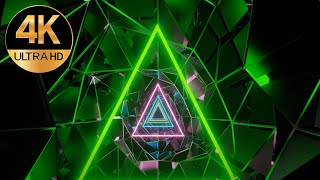 10 hour 4k Metallic elevate your wealth consciousness Triangle Neon tunnel abstract background video