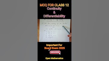 Continuity And Differentiability MCQ for Class 12 || Important for board exam 2025 #mcq #Class12math