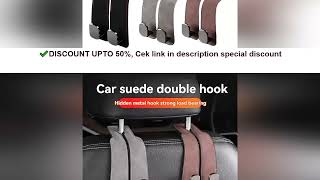 Quality 2 in 1 Car Headrest Hook Premium Suede Rear Seat Hanging Dual Hook 20KG Large Load-Bearing A