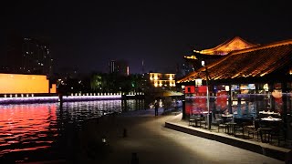 [4K HDR] WALK IN CHINA 行走中国 | Ancient canal beautiful nightview in Yangzhou Pt.2 | 扬州古运河畔夜景-2