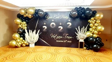 Trang trí background tiệc tất niên cực đẹp