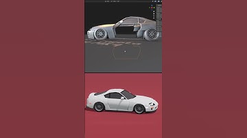 Modeling LOW POLY CAR in Blender #blender #lowpoly   #car #supra
