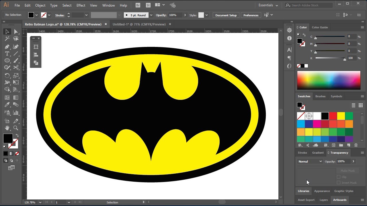 BATMAN LOGO DESIGN | ADOBE ILLUSTRATOR LOGO DESIGN TUTORIAL - YouTube