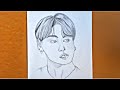 How to draw Jungkook drawing step by step || BTS drawing tutorial || Easy to draw - Draw With Me